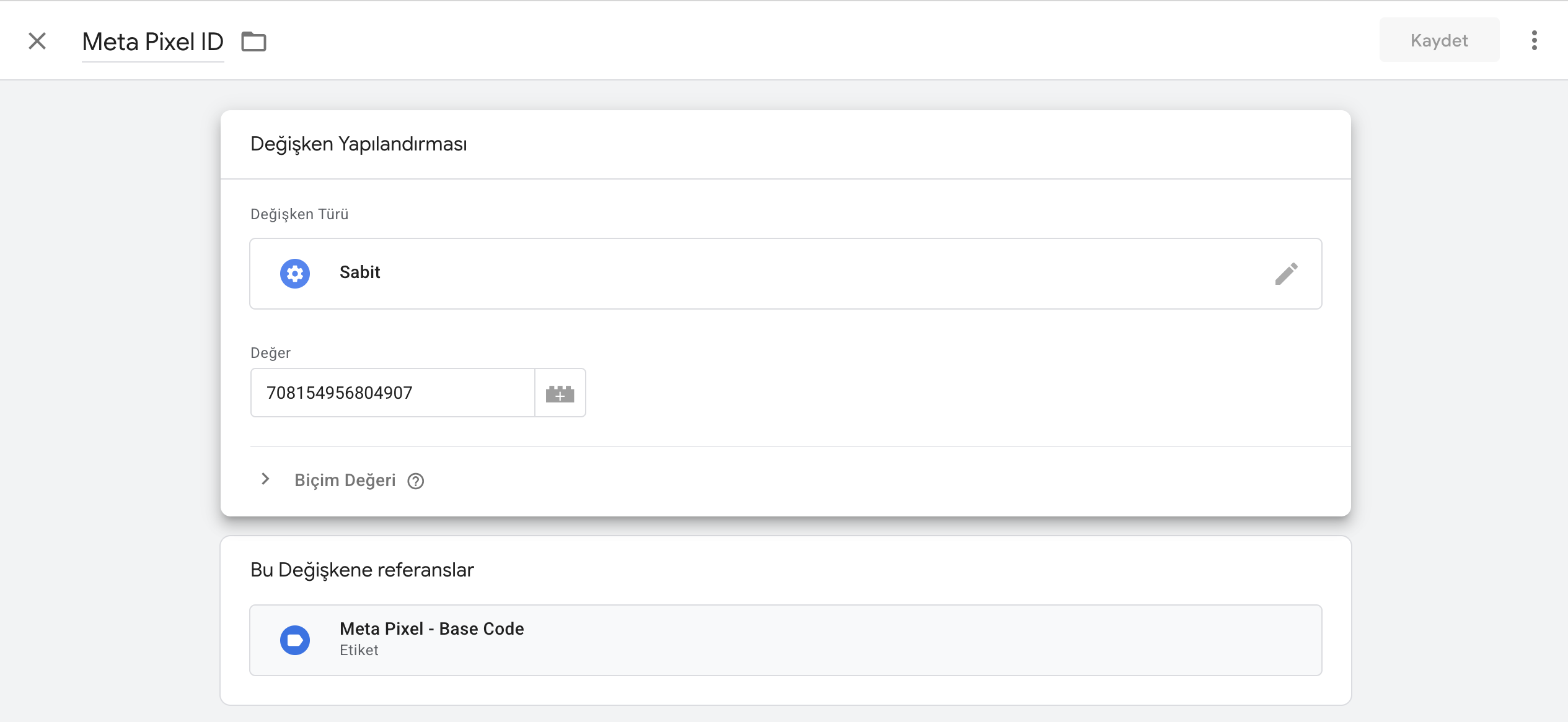 Meta Pixel ID Düzenleme