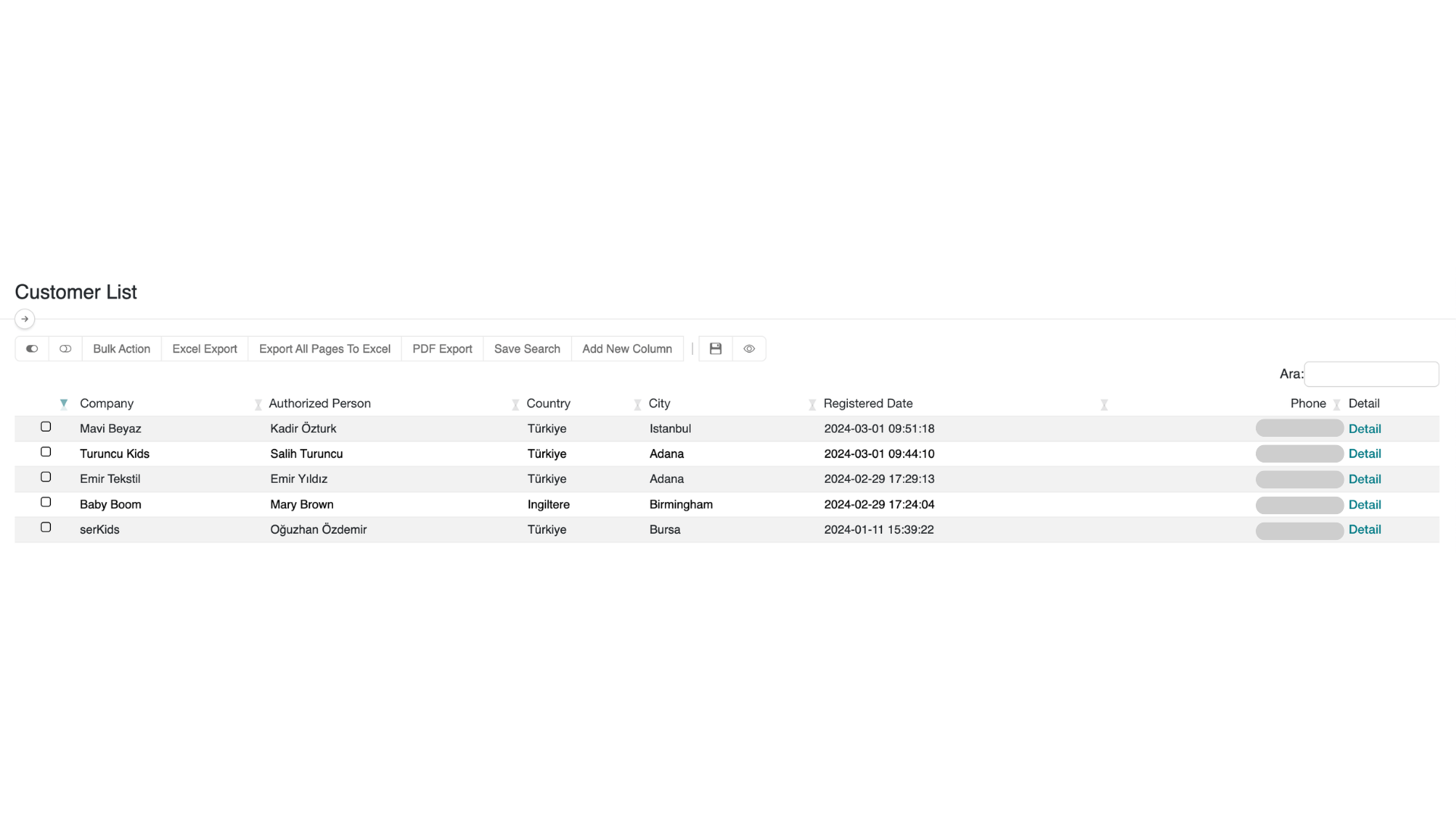 Customer List - All Customers