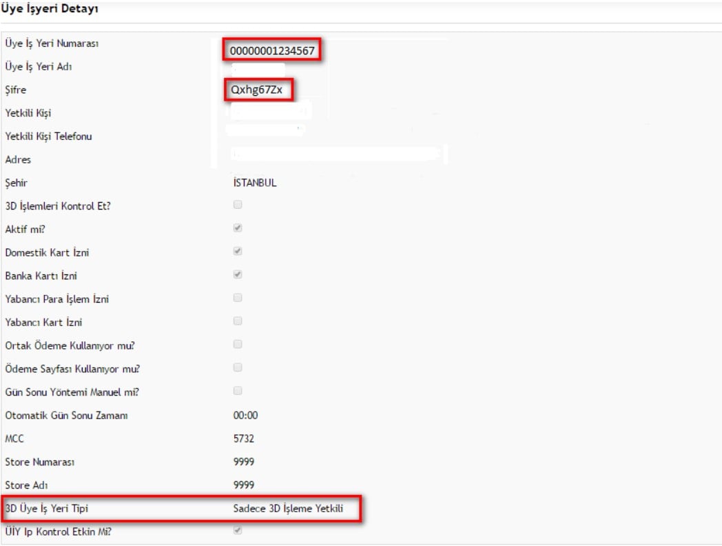 Paneldeki Sanal POS Ayarları
